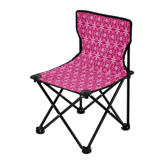Outdoor Folding Chair 14.46x14.46x22.83 Inches, Camping Folding Chair Easy to Carry Ideal for Outdoor Picnics Camping Park Fishing Dark Pink Pattern