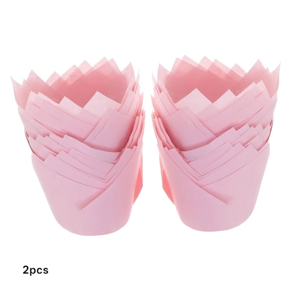 ACDANC 100 Pcs Cupcake Mini Muffins Mini Cups Baking Sheet Liner Cupcake Wrapper Baking Supplies Cupcake Baking Cups Lining Wrapping Goblet of Wedding Parchment Pink