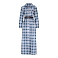 thumbnail image 5 of Wowcloth Women's Vintage Plaid Shirt Dress with Asymmetrical Hem, Long Sleeve Notched Collar, Button Detail, Belt and Pockets, Slimming Casual for Daily Wear and Office, 5 of 5