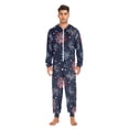 thumbnail image 3 of FORMRS Onesies Pajama for Adults Unisex Hoodie Winter Jumpsuit One Piece Sleepwear, Sizes S-2XL, Red and Blue Fireworks Pattern, 3 of 7
