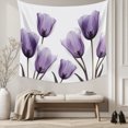 thumbnail image 5 of Elegant Tulip Large Tapestry for Bedroom Wall Hanging Tapestry,Purple White Botanical Long Tree Leaves Ceiling Backdrop Tapestries Poster Blanket Wall Decor for Teens Room Living Room Dorm 100" x 59", 5 of 8