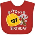 thumbnail image 3 of Inktastic Its My 1st Birthday with Construction Tools Boys Baby Bib, 3 of 4