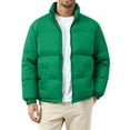 thumbnail image 2 of WTOBBY Men's Loose-Fit Casual Down Jacket with Long Sleeves, Warm and Comfortable Winter Coat, Lightweight Insulated Design for Cold Weather Protection,Green L, 2 of 5