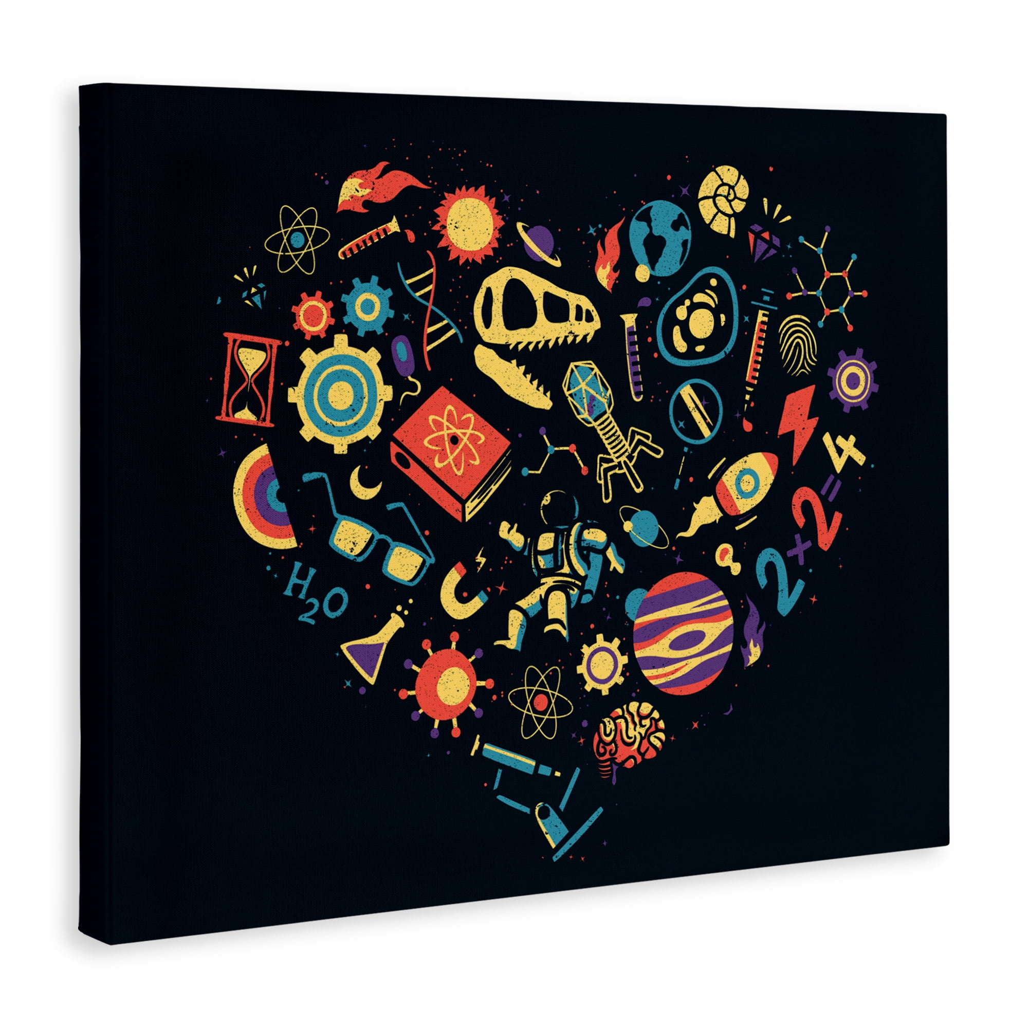 Stupell Industries Retro Science Heart Canvas Wall Art, design by Tobe Fonseca