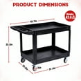 thumbnail image 5 of Telyswee Two Shelf Heavy Duty Rolling Utility Cart Service Cart 550lbs, Black, 5 of 8