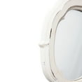 thumbnail image 4 of Sintosin Rustic Wooden Round Bathroom Mirror 9.1", Hanging Distressed Finish White Vintage Small Wall Mirror Decor, Farmhouse Decorative Porthole Mirrors for Wall Mounted, 4 of 8