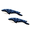 2PK Blue Whale, variant on Tuffy Ocean Creature Jr Fish Red Durable Plush Squeaky Dog Toy