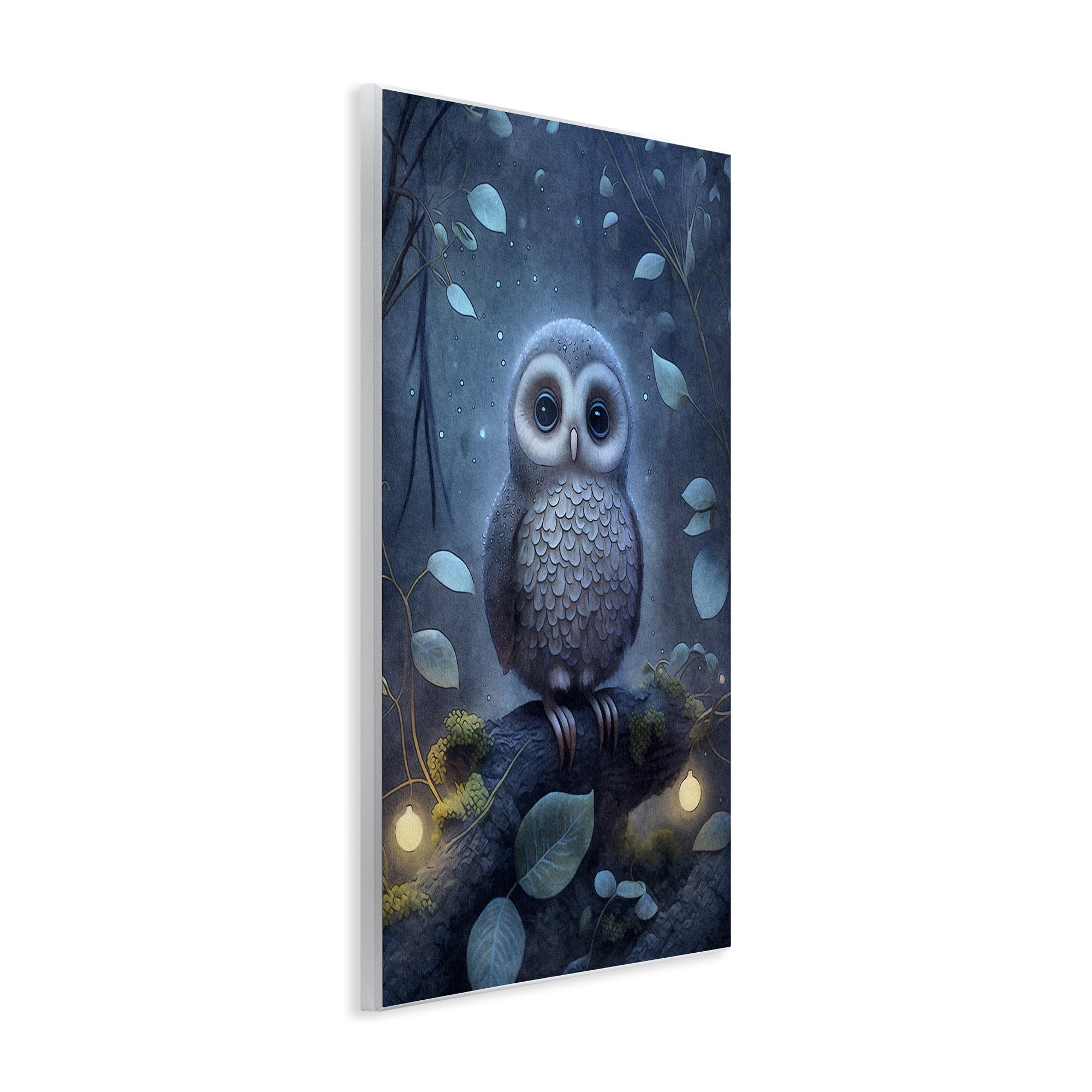 Stupell Industries Mystic Owl in Nature Landscape Painting Unframed Art Print Wall Art, 13 x 19