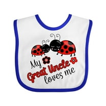 Inktastic My Great Uncle Loves Me with Cute Ladybugs Boys or Girls Baby Bib