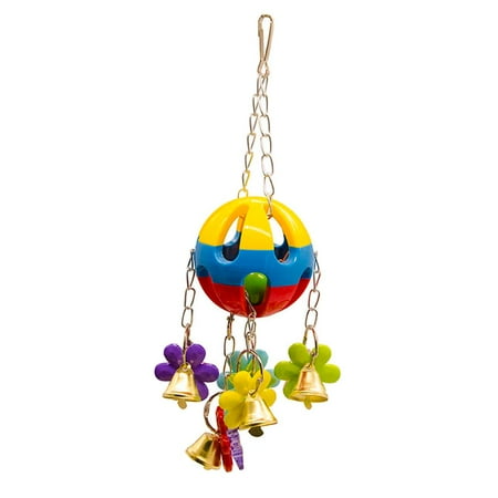 Bird Parrot Toys Set Hanging Bell Pet Bird Cage Hammock Swing Hanging Toy for Parakeets Cockatiels Conures Macaws