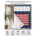 thumbnail image 7 of No Hook 4th of July Shower Curtain with Snap in Liner Set, American Flag Star Patriotic Independence Day Waterproof Fabric Bathroom Curtains with See Through Top Window, Stall 48 x 72 Inch, 7 of 7