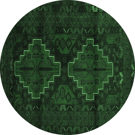 Ahgly Company Indoor Round Persian Emerald Green Traditional Area Rugs, 6' Round