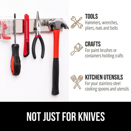 GORILLA GRIP Magnetic Knife Holder, 304 Stainless Steel Wall Mounted Magnet Strip for Knives, 24 Inch