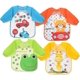 thumbnail image 1 of Bibs with Sleeves, 4 Pcs Waterproof Long Sleeve Bib Unisex Feeding Bibs Apron, 1 of 5
