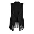 thumbnail image 4 of IUYRTFE Women's Western Fringe Sleeveless Vest Open Front Suede Cardigan with Long Fringe Trim, 4 of 9
