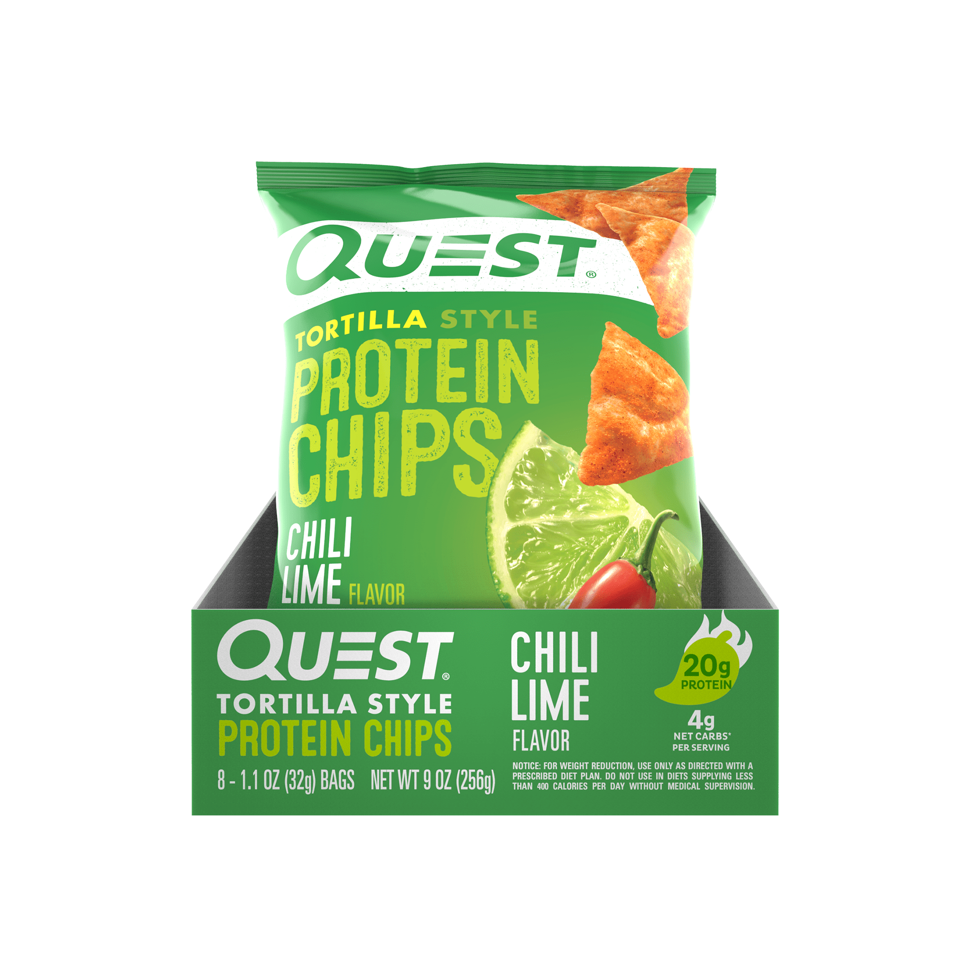 Quest Tortilla Style Protein Chips Chili Lime 8PK