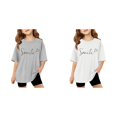 thumbnail image 1 of (2-Pack) Rinsvye Kids Short Sleeve Letter Design T Shirt Comfortable Tops And Girls Everyday Wear Durable Lightweight Apparel, 1 of 6