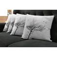thumbnail image 2 of Ambesonne White Throw Pillow Cover 4 Pack, Tree Flying Birds, 18", Black White, 2 of 6