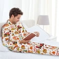 thumbnail image 6 of Lsque Fall Farm Pumpkin Pattern Long Sleeve Pajama Set for Men - Soft 2-Piece Sleepwear and Loungewear Set with Pockets, Comfy Nightwear-Large, 6 of 7
