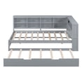 thumbnail image 4 of Bellemave Twin Daybed Frame with L-shaped Storage Shelves and Twin Trundle, Gray, 4 of 12