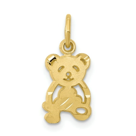 Yellow Gold Teddy Bear Charm - 10k Yellow Gold TEDDY BEAR Charm Pendant