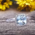 thumbnail image 4 of 2.05 Carat 7mm Cushion Cut Aquamarine Engagement Ring on 10k White Gold, 4 of 6