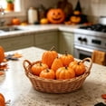 thumbnail image 3 of SMKE 8 Piece Artificial Pumpkin Set Fall Decor,Faux Pumpkins for Halloween Thanksgiving Table Centerpiece,Rustic Farmhouse Mantel Shelf Indoor Outdoor Display Orange 8pc, 3 of 6