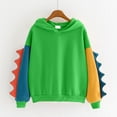 thumbnail image 4 of Women's Casual Loose Color Block Long Sleeve Dinosaur Hoodies Pullover Tops Hooded Sweatshirt, 4 of 4