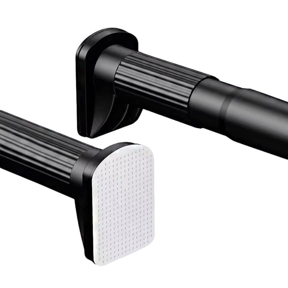Mxdfafa No Drill Tension Rod - Extra Long Room Divider 43-122inch, Adjustable Spring Shower Curtain Rod for Closet/Balcony, Non-slip Telescopic Pole (Black)