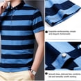 thumbnail image 2 of Polo de algodón a rayas para hombre, camiseta informal de alta elasticidad para interior y exterior-xinhan, 2 of 5
