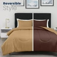 thumbnail image 3 of Martex 2-Piece Twin Reversible Comforter Set | Super Soft Lightweight | Khaki/Chocolate, 3 of 9