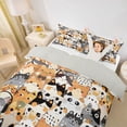 thumbnail image 3 of jejeloiu Cute Cat Pattern Twin Bedding Kids,Colorful Pet Print Duvet Cover Set,Reversible,2-Piece(No Comforter), 3 of 6