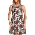 thumbnail image 1 of Balery Leopard Print Rose Vestidos de verano para mujer con estampado: vestido holgado sin mangas, vestido playero informal y cómodo para días calurosos., 1 of 7