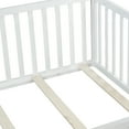 thumbnail image 3 of Holaki Wood Full Size Floor Bed with High Fence Railings for Kids, White, 3 of 7