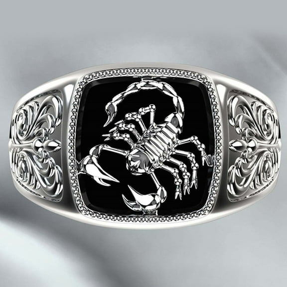 AURARMLET 2Pcs Fashion Rings for Men Scorpion Finger Ring Multi Color Durable Material
