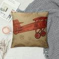 thumbnail image 2 of Nawypu Throw Pillow Covers Plane Airplane Vintage Clouds Travel Sketch Biplane Adventure Retro Design Dirty Cushion Square Pillowcase for Winter Home Decorative, 2 of 5