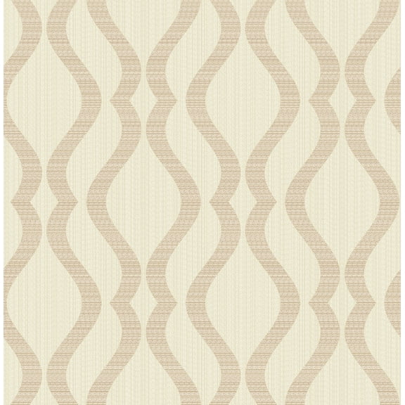 Advantage Yves Rose Gold Ogee Unpasted Non Woven Wallpaper, 20.5-in by 33-ft, 56.4 sq. ft.
