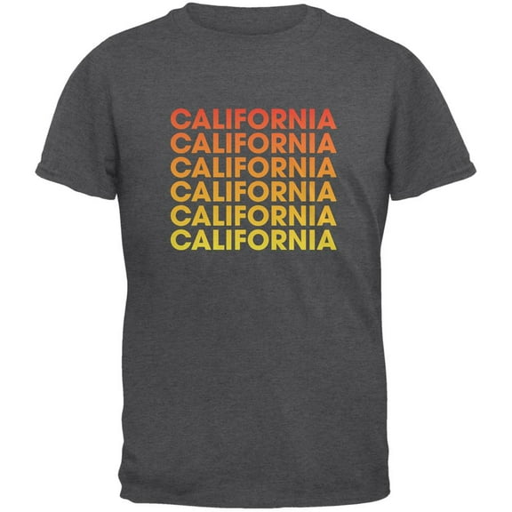 California Repeating Gradient Dark Heather Adult T-Shirt - Medium
