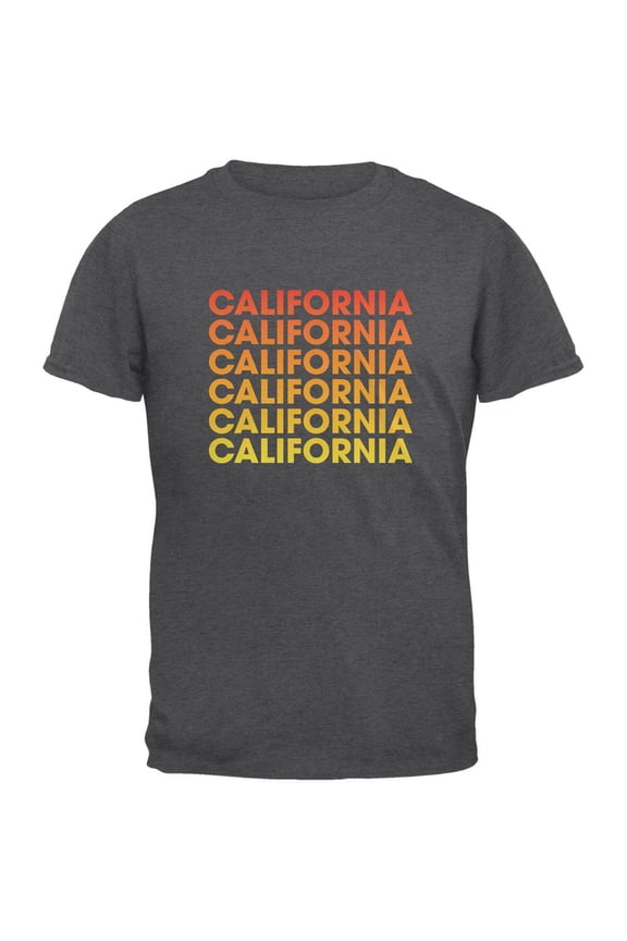 California Repeating Gradient Dark Heather Adult T-Shirt - Medium