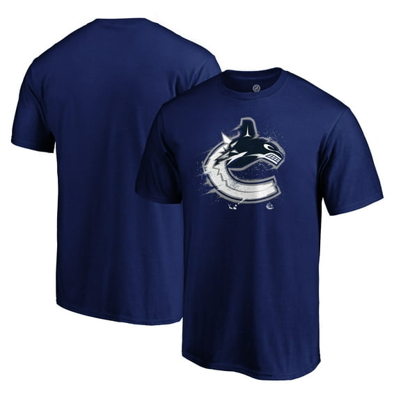 Men's Navy Vancouver Canucks Splatter Logo T-Shirt