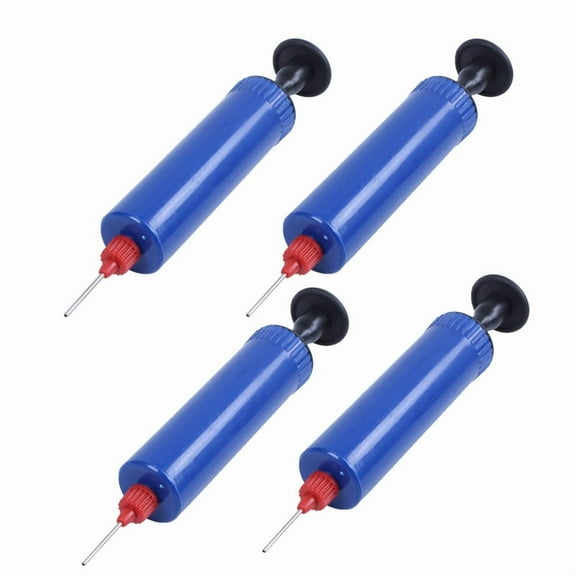 4X Football Soccer Inflatable Hand Air Pump with Needle Blue