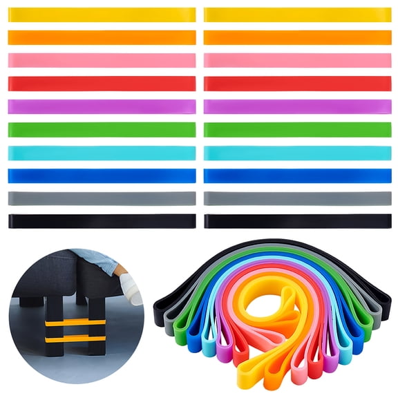 20Pcs Chair Bands for People with Fidgety Feet 10 Colors Stretch Silicone Elastic Bands Fidget Bands for Classroom Chairs Stretch