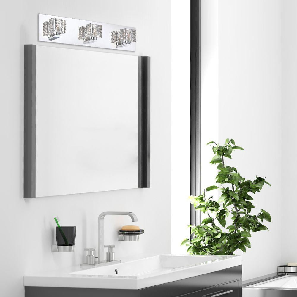 Hampton Bay 25723 Hbu Olivet 3 Light Chrome Bath Light Walmart Com Walmart Com