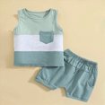 thumbnail image 2 of TOWED22 Toddler Baby Boy Clothes Sleeveless Tank Tops Shorts Set Cute Baby Boy Summer Clothes Outfits Light Green,3-6 M, 2 of 9