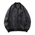 thumbnail image 1 of LOVZFMLL Jackets for Men Man Leisure Solid Color Pocket Zipper Style Long Sleeves Loose Coat, 1 of 3