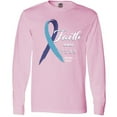 thumbnail image 3 of Inktastic Faith over Fear Hydrocephalus Awareness with Blue Ribbon Long Sleeve T-Shirt, 3 of 5