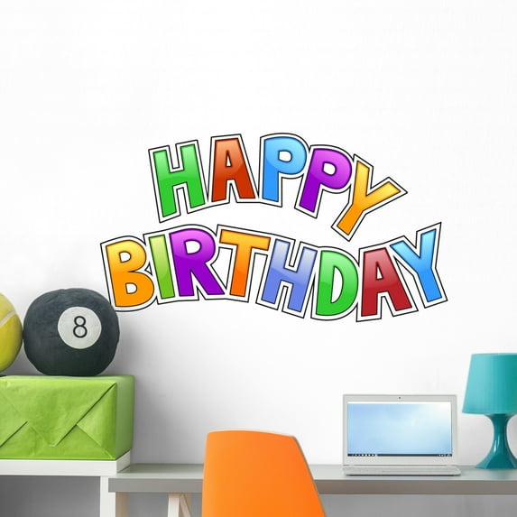 Happy Birthday Graffiti Wall Decal by Wallmonkeys Peel and Stick Graphic (36 in W x 25 in H) WM344733