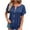 Blue-06, variant on Plus Size T Shirts for Women Tops Summer Casual Short Sleeve Henley V Neck Button Up Tunic Loose Fit