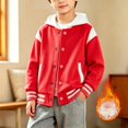 thumbnail image 5 of Grblisyd Kids Fleece Varsity Jackets Girls Boys Long Sleeve Baseball Jacket Lightweight Bomber Coat School Outwear with Pocket, 5 of 5