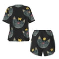 thumbnail image 5 of Picia Faces Of The Cat Pajamas Sets for Women Soft Short-Sleeved Pjs with Lounge Shorts Two Piece Sleepwear-3X-Large, 5 of 9